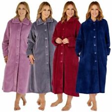 Donna Slenderella Lusso Waffle Pile Pulsante Manica Lunga Attraverso Vestaglia