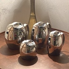 SERVIZIO THE CAFFÈ ACCIAIO INOX VINTAGE DESIGN BROGGI MILANO