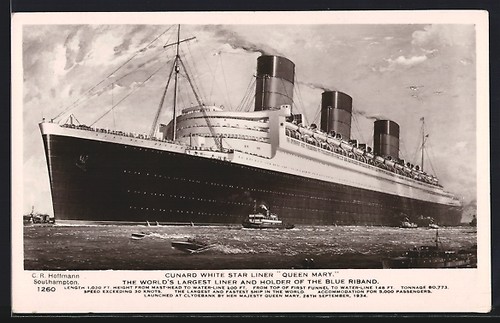 Cartolina artistica cunard - artistica,