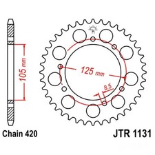 Pignone Acciaio 52 Denti 420 Divisione per Rieju MRT 50 Freejump Cross 2014-2017