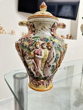 CAPOMIMONTE URNA VASO DEA GRECA ROMANA CERAMICA PORCELLANA OPERA D'ARTE MEISSEN