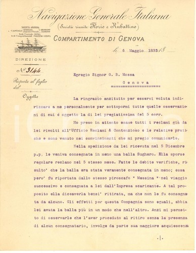 1893 genova navigazione - genova,
