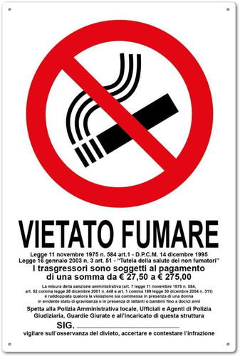 Cartello vietato fumare con - cartello,