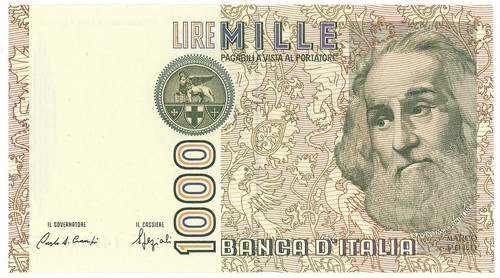 1000 lire marco - 1000, serie