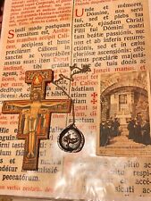 LOTTO RELIQUIE / EX VOTO San Francesco - cherubino argento: croce e carta tomba di San Damiano