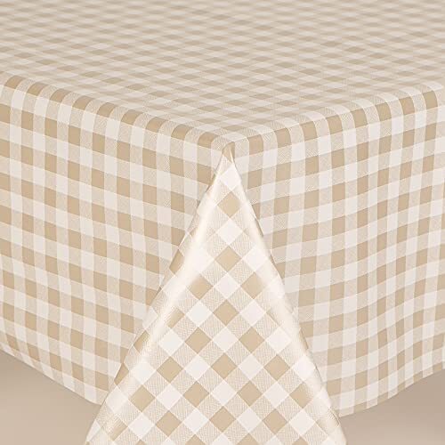 Plain gingham check latte - gingham,