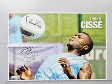 POSTER DJIBRIL CISSE + AUTOGRAFO LAZIO STYLE ORIGINALE NUOVO MAI ATTACCATO