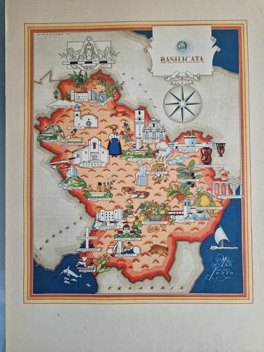 Vecchia cartina basilicata - vecchia,