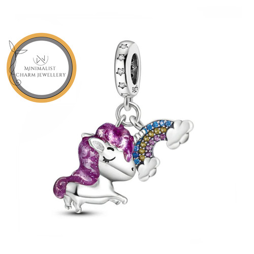 Charm unicorno arcobaleno - unicorno,