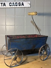 Carretto In Latta E Legno Fine