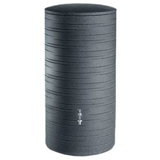 Regentonne mit Deckel Wassertonne Novara 280 l black granit zwei 3/4" Gewinde
