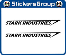 COPPIA ADESIVI SCRITTA STARK INDUSTRIES IN VINILE