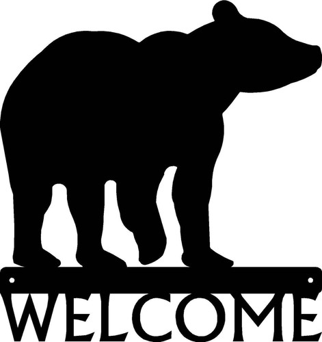 Insegna benvenuto orso 01 - insegna,