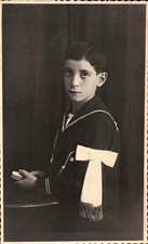 FOTO DEL 1938 - BAMBINO DURANTE LA SUA PRIMA COMUNIONE - VESTITO DA MARINARETTO