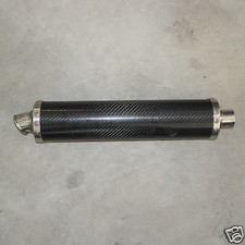 SILENZIATORE OVALE STANDARD IN CARBONIO Lunghezza 490 mm Foro 38 mm 