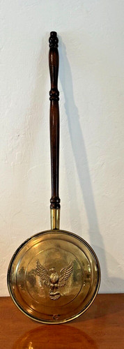 Antico scalda letto - letto, ottone