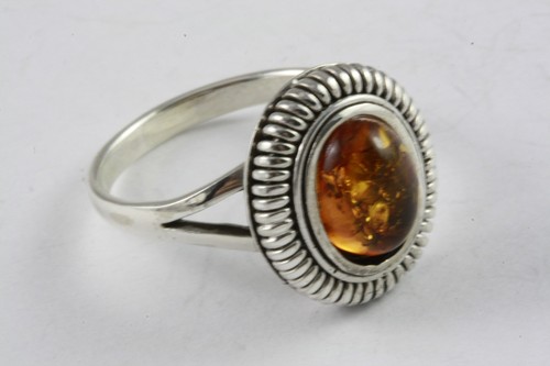 Design ambra anello - anello, argento