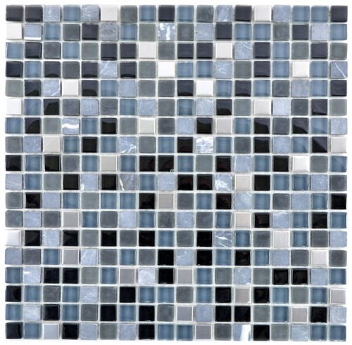Mosaico acciaio inox pietra - inox,