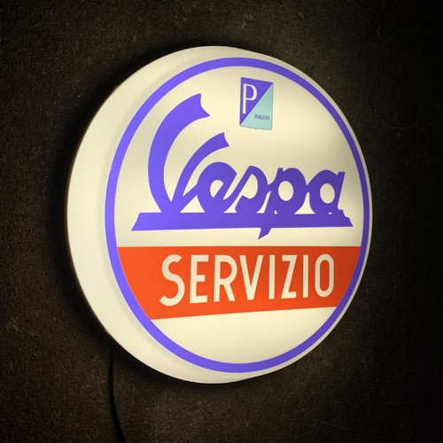 Vespa servizio led light sign - vespa,