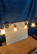 Coppia Applique cromati vetro satinato anni 90 2 luci perfette condizioni...