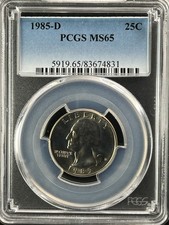 1985-D 25C Washington quarto