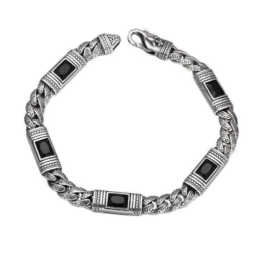 Bracciale uomo vero - , argento