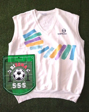 Sergio tacchini Tennis Pullunder Shirt Gilet Tg. XL Smanicato vintage
