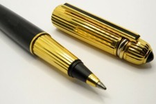 Penna Pasha de Cartier pen trinity band gold and black vintage clip black line