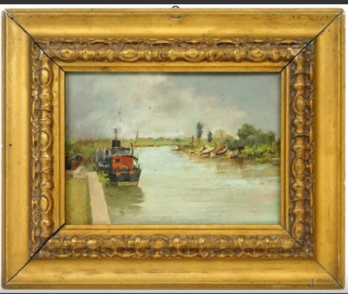 Dipinto olio tavola - su,