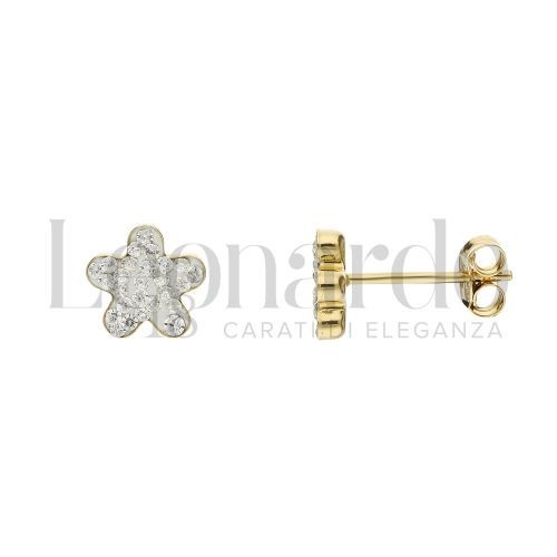 Orecchini fiore pave di - orecchini,