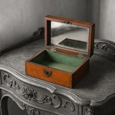 Antico Cofanetto Scatola Porta Gioie Verde Arsenicale Fine ‘800 