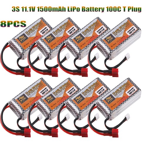 1500mah 3s batteria - 8x, 11.1v