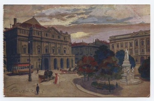 E921 cartolina milano teatro - e921,