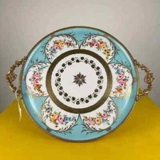 piatto vassoio in porcellana di limoges dipinto a mano