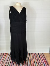 ABITO DA SERA IN SETA CHESCA LUNGHEZZA INTERA FESTA FORMALE TAGLIA 16 MA SU LATO GENEROSO