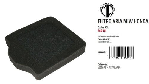 Filtro aria codice miw - filtro,