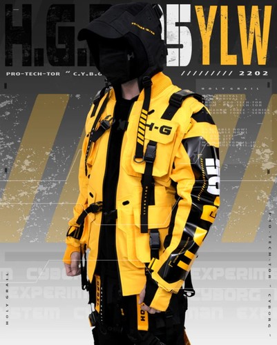 Giacca gialla techwear uomo - gialla, da