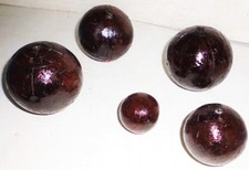 5 BOCCE D'EPOCA IN LEGNO GIOCO DELLE BOCCE