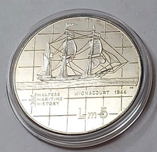 Malta 5 liri 1984 PP argento