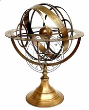 Sfera armillare ottone astrolabio 18" antico mappamondo nautico vintage da co...