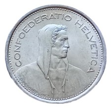 SVIZZERA. Helvetia. Stato Federale. 1848-data. AR 5 Franchi 1967 B