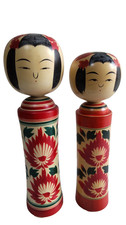 2 bambole kokeshi di Fukuju