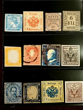 LOTTO N.2 - ANTICHI STATI ASI STOCK FRANCOBOLLI SICILIA LOMBARDO VENETO E PARMA