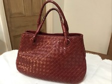  Borsa tote BOTTEGA VENETA ROMA tutta pelle, taglia media rosso scuro ottime condizioni