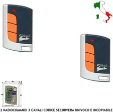 Radiocomando 3 Canali 2 Pezzi Fr. 433,92 MHz Codice Securvera Rolling Code 66bit