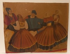 Antico acquerello e tempera su