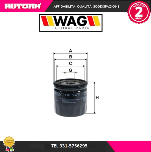 Wo5371 filtro olio adatto - wo5371,