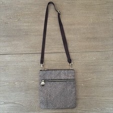 Borsa Borbonese Tracolla Slim Tracolla Nylon con Dettagli in Pelle 9" x 9,5"