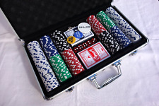 SET POKER completo, in valigia alluminio, due mazzi carte, fiches, dadi