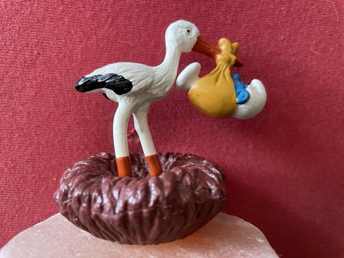 Cicogna con bambino puffo - cicogna,